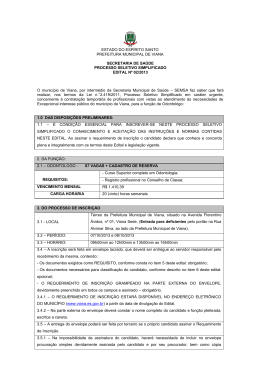 estado do esp&iacute;rito santo prefeitura municipal de viana secretaria de