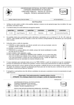 técnico administrativo - CPS - Universidade Estadual de Ponta Grossa