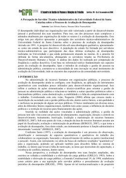 A Percep&ccedil;&atilde;o do Servidor T&eacute;cnico-Administrativo da