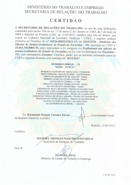 MINISTÉRIO DO TRABALHO E EMPREGO