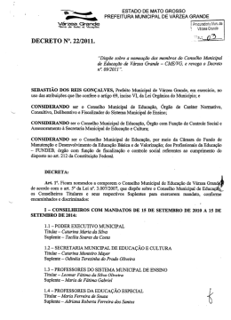 Decreto 22 de 2011 - Prefeitura Municipal de Várzea Grande