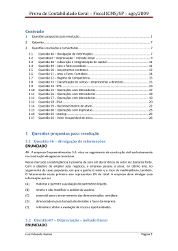 Prova de Contabilidade Geral &ndash; Fiscal ICMS/SP &ndash; ago/2009