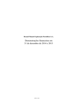Demonstra&ccedil;&otilde;es financeiras em 31 de dezembro de 2014 e