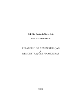 Demonstra&ccedil;&otilde;es Financeiras 2014