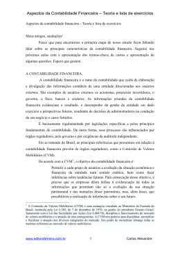 Aspectos da contabilidade financeira - Teoria e