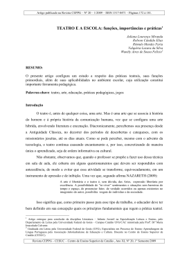 11. TEATRO E A ESCOLA fun&ccedil;&otilde;es, import&acirc;ncias e
