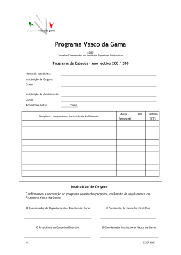 Contrato de estudos - Programa Vasco da Gama