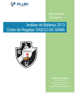Análise de Balanço 2013 Clube de Regatas VASCO DA GAMA
