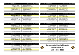 Calendario Infantis – 1ª Fase – Honra