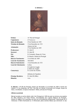 25 de Outubro de 1495 T&eacute;rmino do Reinado
