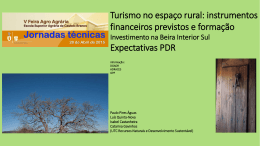 Empreendimentos de turismo no espa&ccedil;o rural