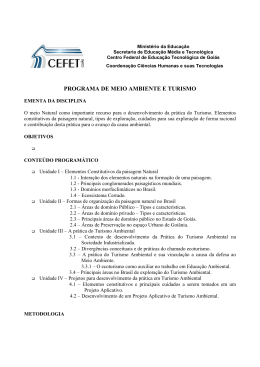 PROGRAMA DE MEIO AMBIENTE E TURISMO - Portal