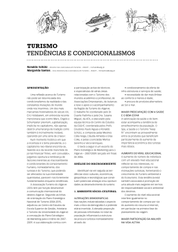 TURISMO TENDÊNCIAS E CONDICIONALISMOS