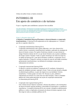 EUROPA-Enterprise-INTERREG III, em apoio do