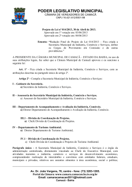 poder legislativo municipal - Portal da Câmara Municipal de Camacã