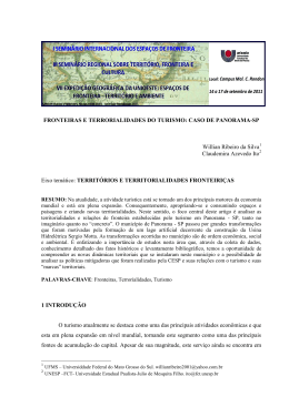 FRONTEIRAS E TERRORIALIDADES DO TURISMO