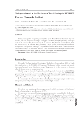 Volume 8, 2000 Nº 2 Shrimps collected in the Northeast of Brazil