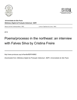 Poema/processo in the northeast :an interview with Falves Silva by