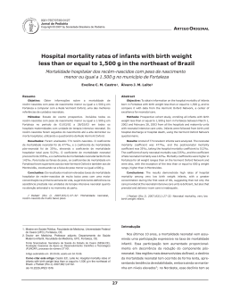 Hospital mortality rates of infants with birth weight less than or equal