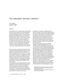 The information Services Librarian*