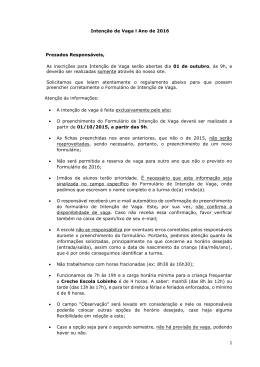 Informativo Inten&ccedil;&atilde;o de Vaga 2016