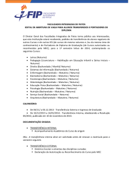 Edital para Transferência e Reingresso 2014.1