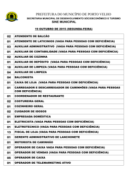 PREFEITURA DO MUNIC&Iacute;PIO DE PORTO VELHO