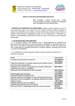 processo seletivo n&ordm; 001/2015