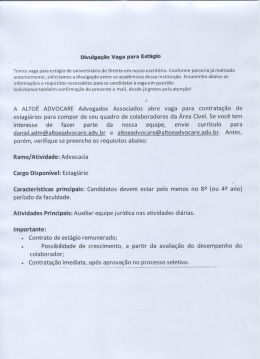 Divulgação Vaga para Estágio