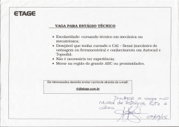 vAGA PARA ESTÁGIO TÉCNICO