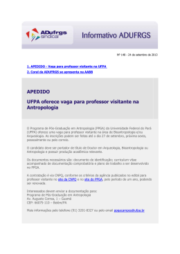 APEDIDO UFPA oferece vaga para professor visitante