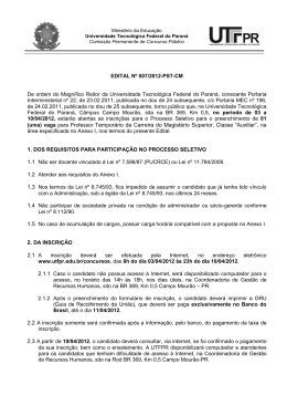 (uma) vaga para Professor Tempor&aacute;rio da Carreira do