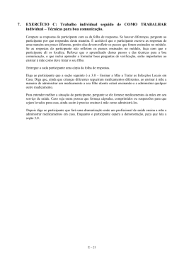 7. EXERC&Iacute;CIO C: Trabalho individual seguido de COMO