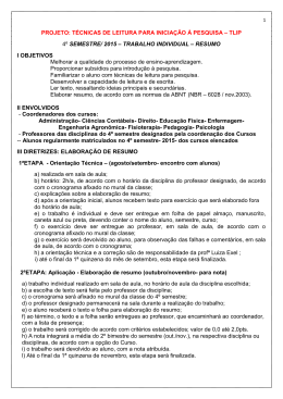 projeto: técnicas de leitura para iniciação à pesquisa