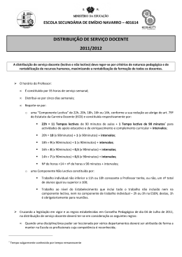 Distribui&ccedil;&atilde;o de servi&ccedil;o docente