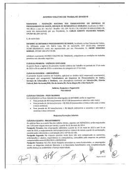 ACORDO COLETIVO DE TRABALHO 2014/2015 - Sindados-MG