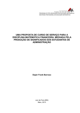 Uma proposta de curso de serviço para a disciplina