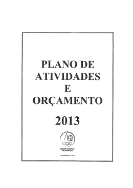 Plano de Atividades e Orçamento COP 2013