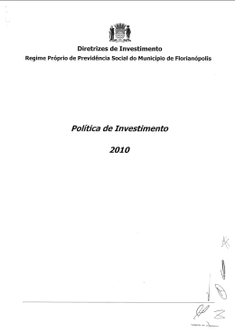 Política Investimento - Prefeitura Municipal de Florianópolis