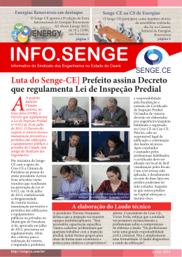 Energias Renov&aacute;veis em destaque INFO.SENGE