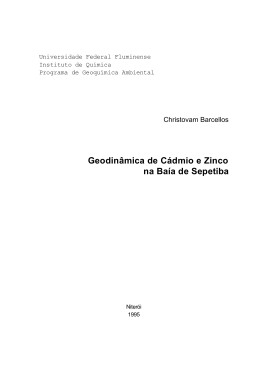 Geodinâmica de Cádmio e Zinco na Baía de Sepetiba