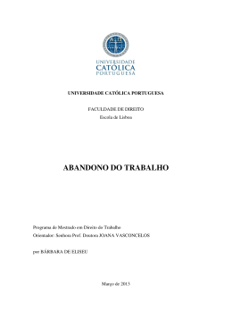 abandono do trabalho - Reposit&oacute;rio Institucional da Universidade