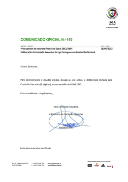 Comunicado oficial 410 Deliberação da Comissão Executiva da