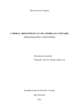 A MORAL ARISTOT&Eacute;LICA E UMA TEORIA DA VONTADE