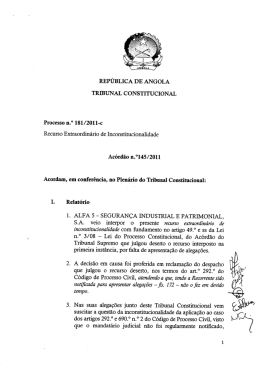 REPÚBLICA DE ANGOLA TRIBUNAL coNsTITUcIoNAL