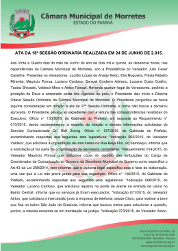 24 de junho de 2015 - Portal do Legislativo Morretes