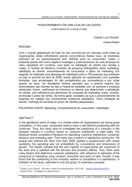 Posicionamento de uma loja de cal&ccedil;ados na vis&atilde;o consumidor