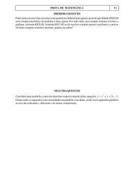 PROVA DE MATEM&Aacute;TICA 11 PRIMEIRA QUEST&Atilde;O Pedro entra em