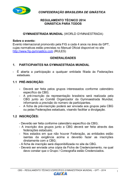 regulamento técnico – 2009 - Confederação Brasileira de Ginástica