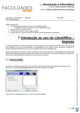 7 Introdu&ccedil;&atilde;o ao uso do LibreOffice &ndash; Impress